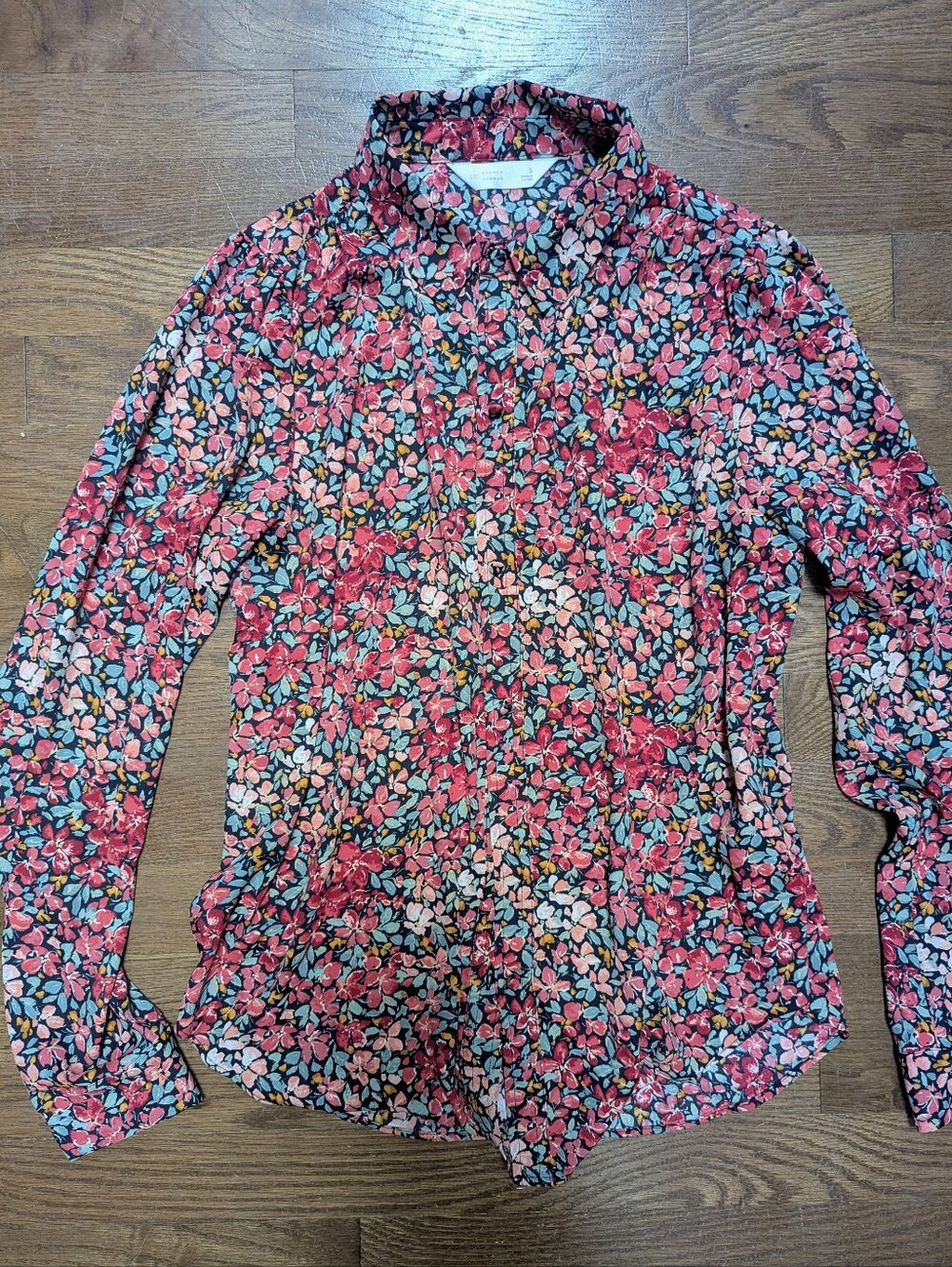 LC Lauren Conrad Pink Multi Floral Button-Down Shirt